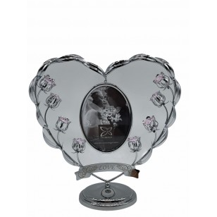 Oval Picture Frame – Heart Shape with Tulip Stand