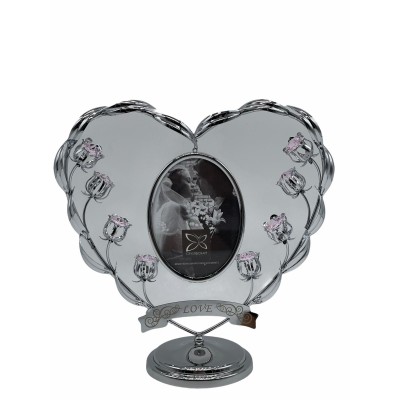 Oval Picture Frame – Heart Shape with Tulip Stand Oval Picture Frame – Heart Shape with Tulip Stand