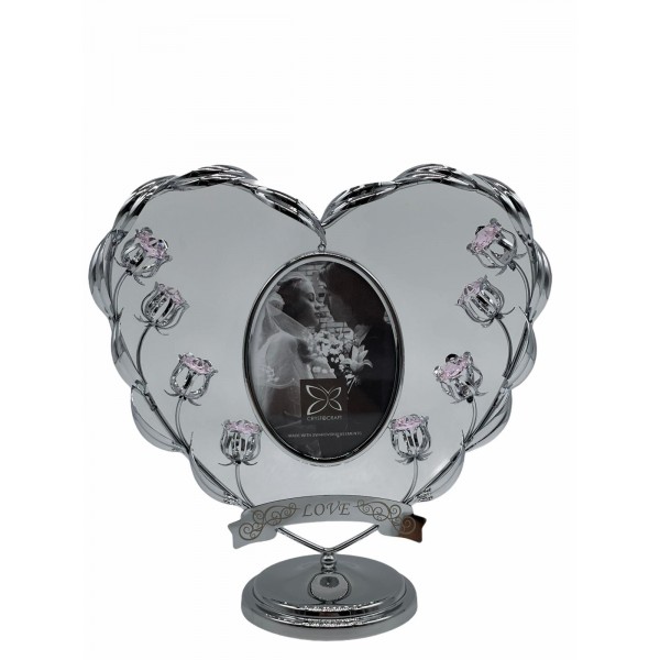 Oval Picture Frame – Heart Shape with Tulip Stand