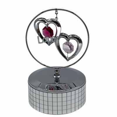 Twin Hearts (Love)-Mobile Ornament - Mirror Music Box