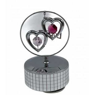 Twin Hearts (Love)-Mobile Ornament - Mirror Music Box