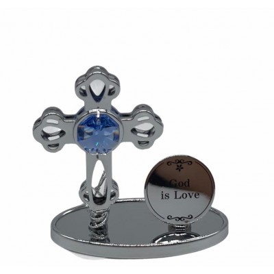Mini Cross - Mini Oval Base with Round Plaque (Text : God is Love) Mini Cross - Mini Oval Base with Round Plaque (Text : God is Love)