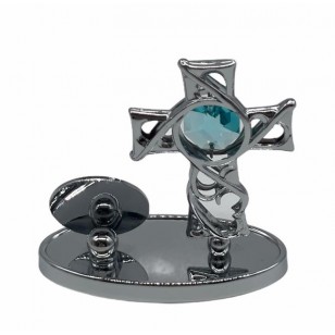 Pocket - Thorns Cross - Mini Oval Base with Round Plaque (Text : God is Possible)