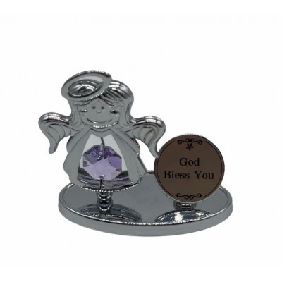 Pocket - Sweetie Angel - Mini Oval Base with Round Plaque (Text : God Bless You)