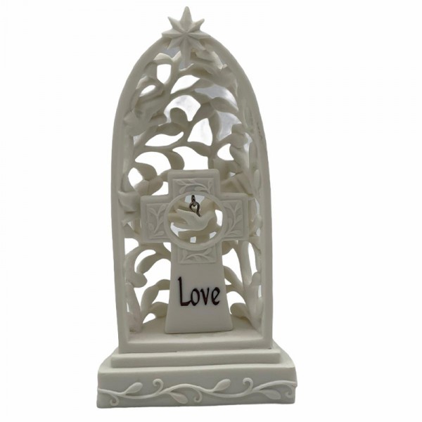 Light Up Arched Cross Stand - Love