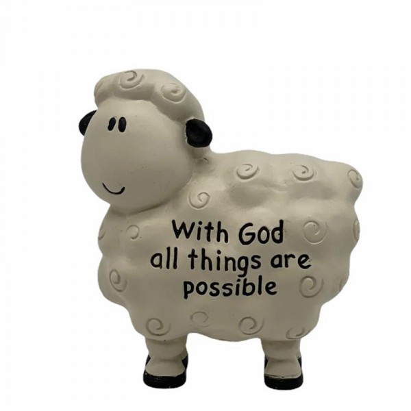 Polyresin Sheep - With God all things are possible