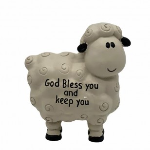 Polyresin Sheep - God Bless you and keep you