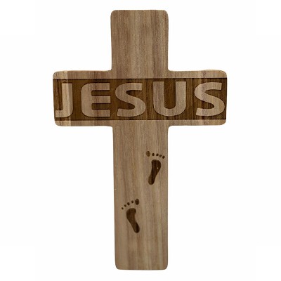 跟隨桐木十字架牆壁裝飾品挂件-JESUS 跟隨桐木十字架牆壁裝飾品挂件-JESUS