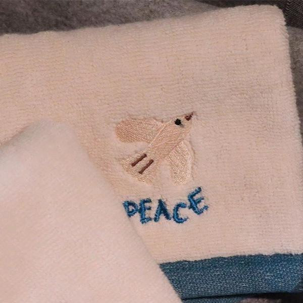 基督教生活實用品 光鹽生活館－PEAC 白鴿 刺繡親膚毛巾
